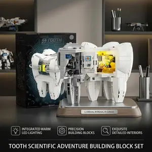 Creative Expert Mechanical Tooth Building Blocks Set Oral Structu Model Brick LED Educational Assembly Toy for Kid Birthday Gift