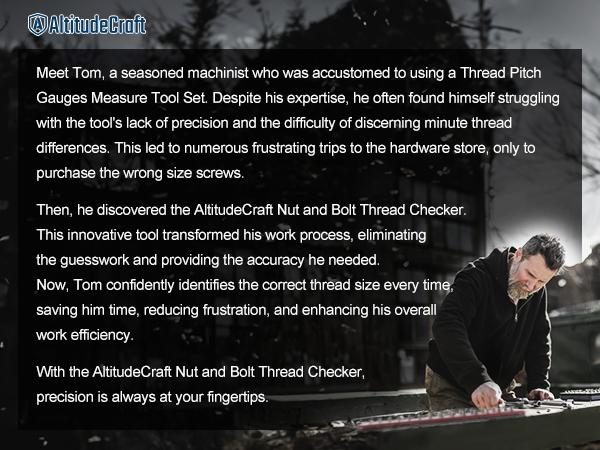AltitudeCraft Thread Checker, Nut and Bolt Thread Checker, Bolt Size and Thread Gauge, Bolt and Nut Identifier Gauge, Bolt Gauge Wall Mountable AltitudeCraft Thread Checker, Nut and Bolt Thread Checker, Bolt Size and Thread Gauge, Bolt and Nut Identifier Gauge, Bolt Gauge Wall Mountable