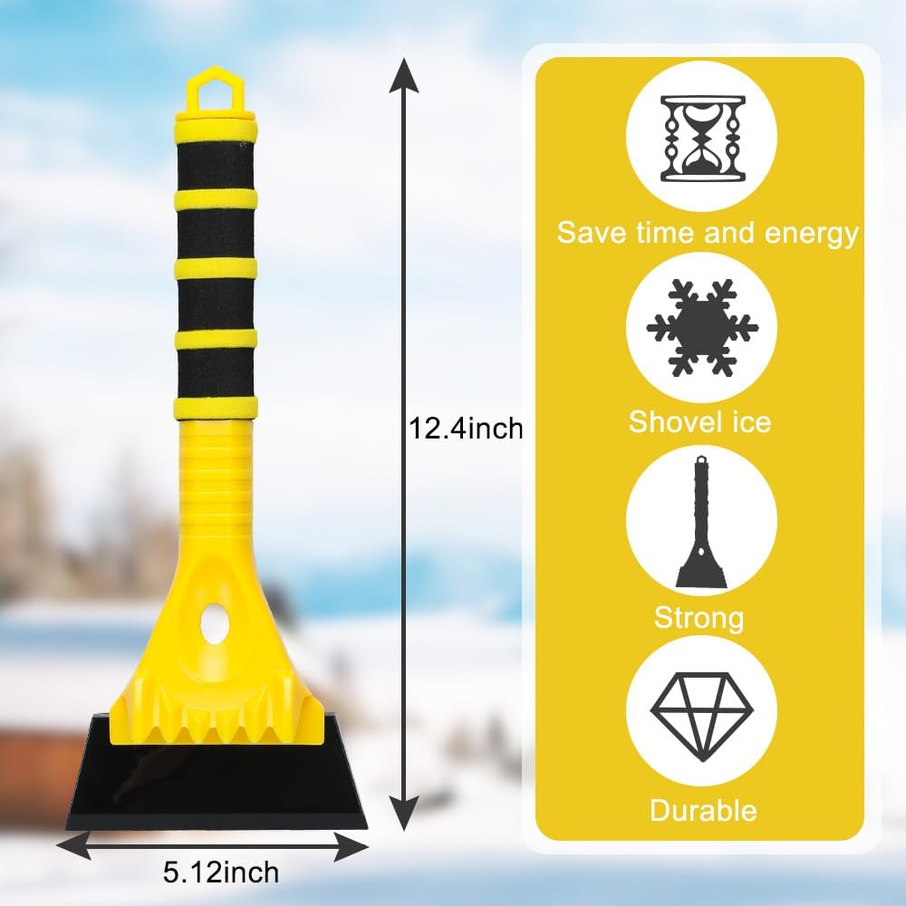 12.4" Ice Scraper for  Windshield Snow Frost Ice  Snow Scraper with  Handle for   Window