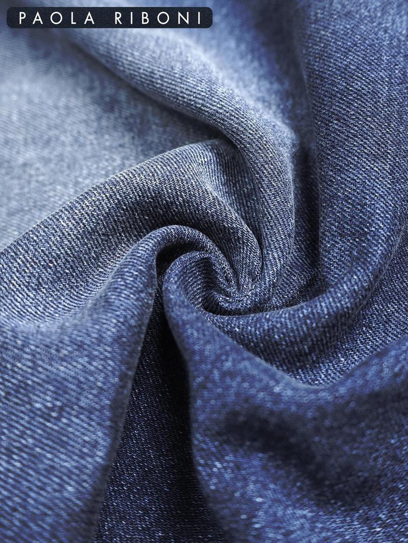 Women's High Elastic Denim Banana Pants, Fitted Casual Style, Plain Pattern, All Seasons Wear, Comfortable and Stylish