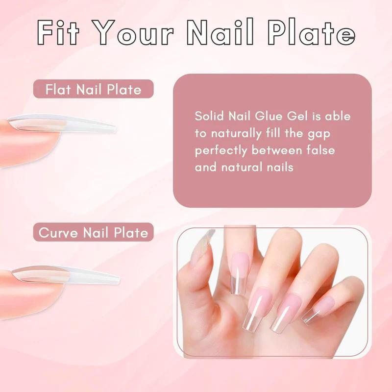 NailGlue Pro Kit – Super Strong 10g Quick-Drying Semi-Solid Nail Tip Glue with 10ml Remover for Press-On Nails and Acrylic Tips, Long-Lasting Adhesive Gel for Salon-Quality Nail Kits, No UV Lamp Needed, Easy Application for Home or Salon Use