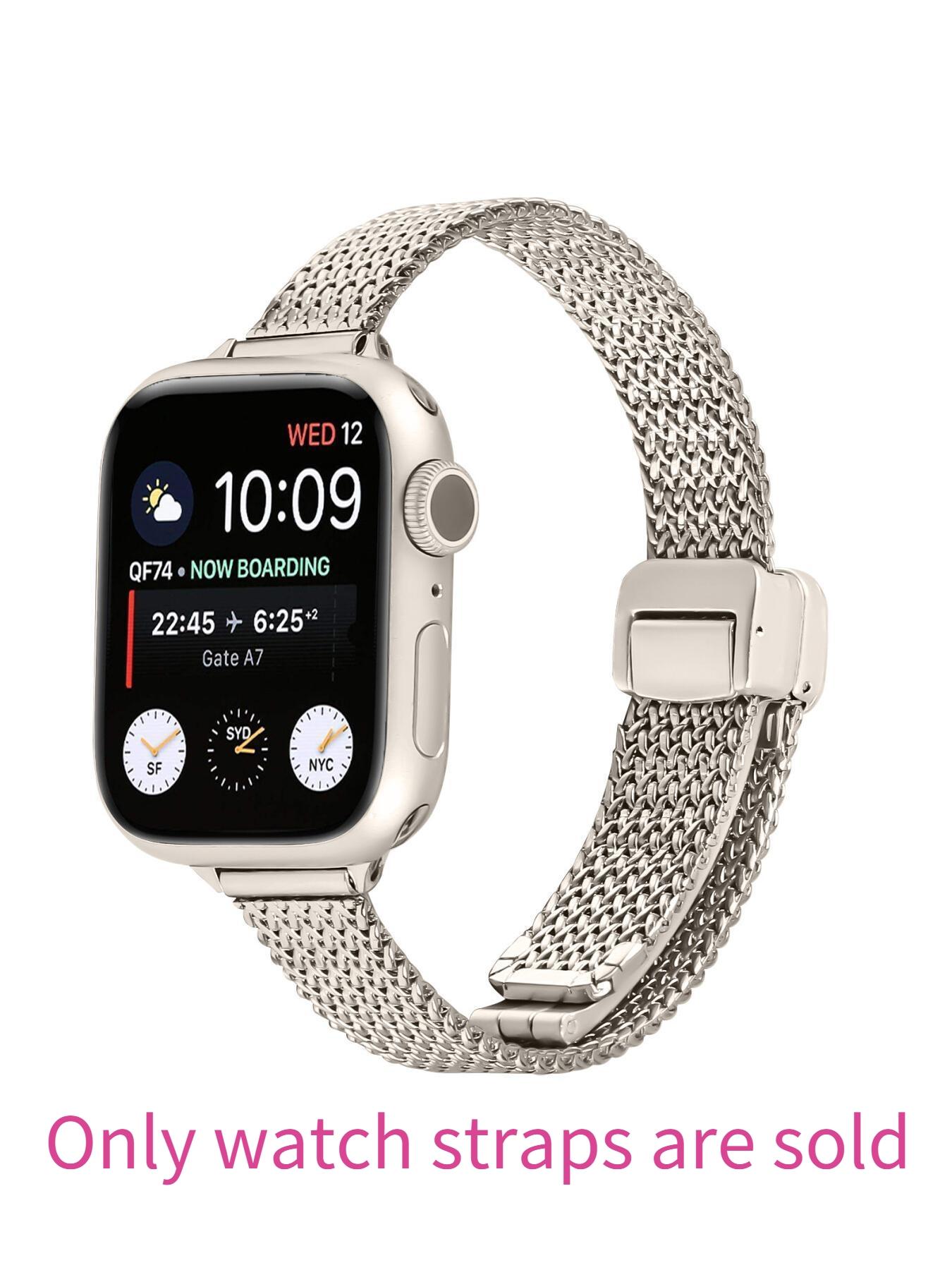 New strap compatible with Apple 1st to 11th generations, herringbone pattern magnetic folding clasp strap for Apple Watch Ultra