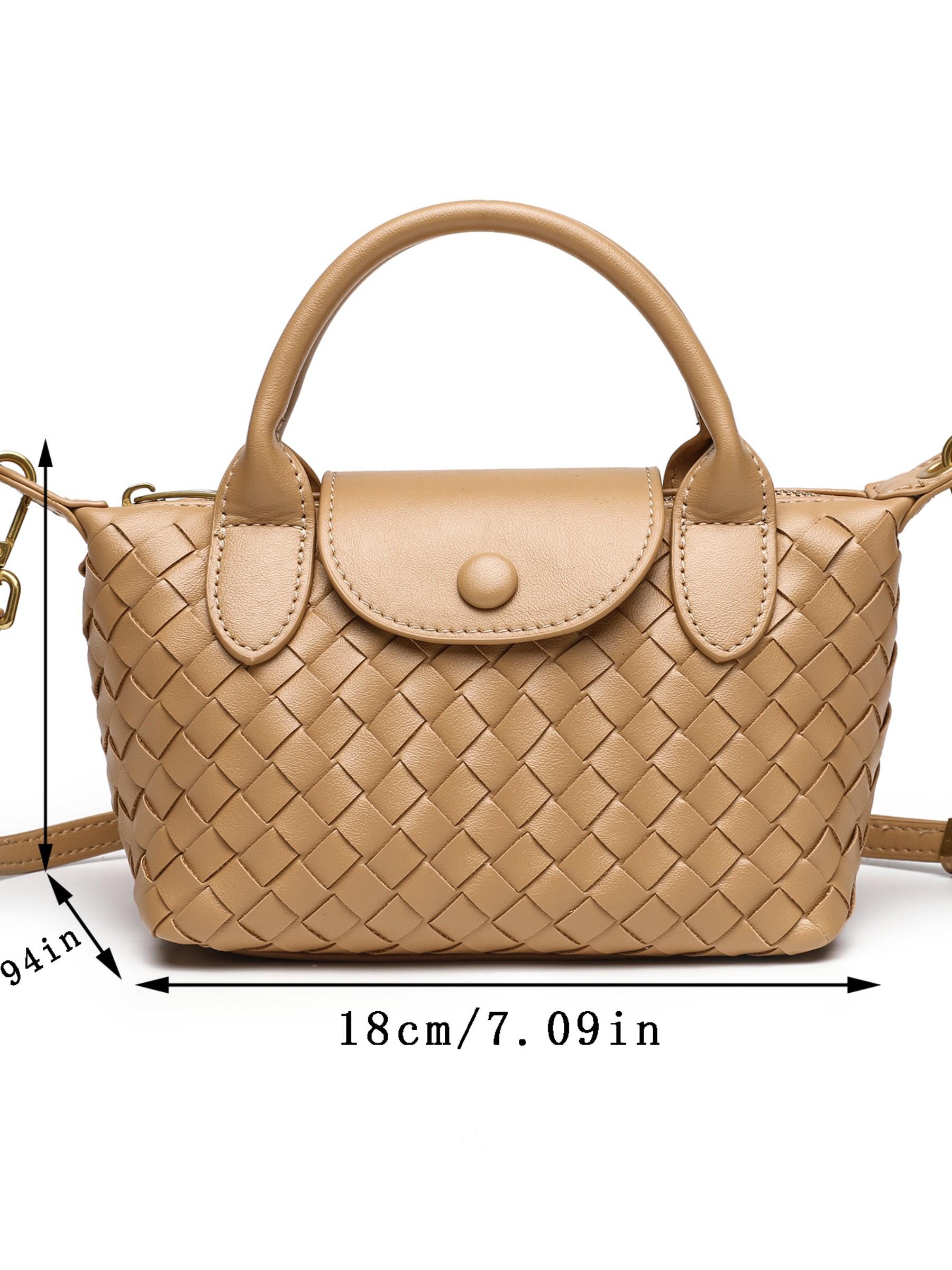 New Fashion Handmade Woven Crossbody Bag, Mini Versatile Shoulder Bag, Vintage Buckle, Perfect for Shopping and Dates