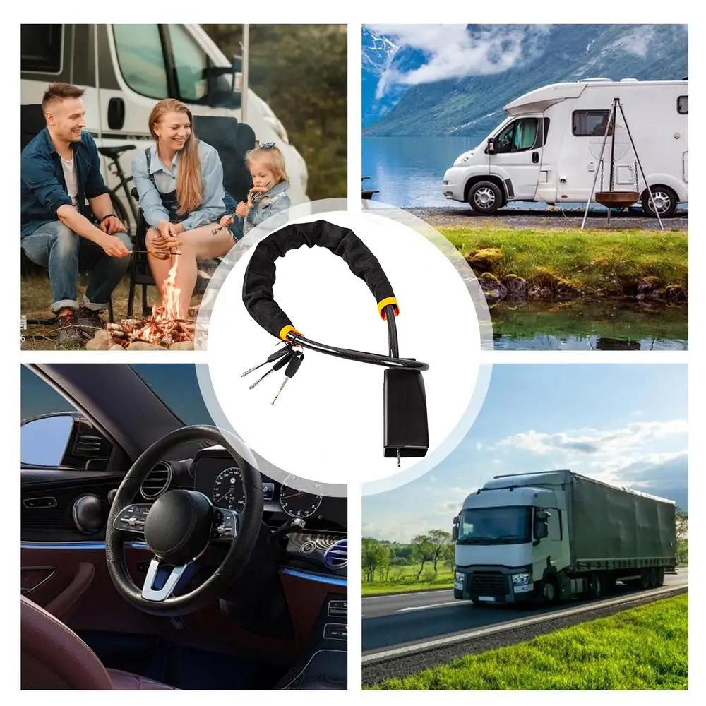 Car Steering Wheel Lock with Safety Buckle, Portable Easy Install Vehicle Security Accessory, Robust Anti-Theft Device for Most Models (includes 3 Keys)