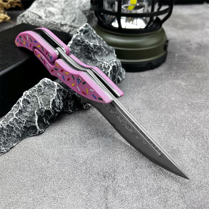 High Craftsmanship Special Folding Knife, Damascus Steel Blade, G10 Handle, Outdoor Multi-Functional Wear-Resistant Tool, Folding Multitool