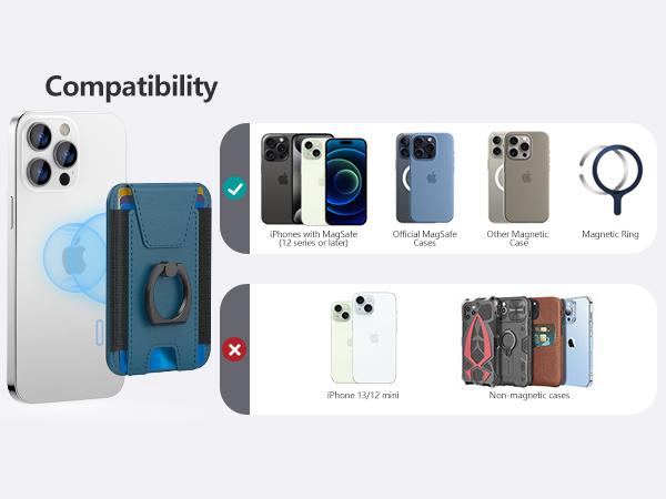 Magsafe Wallet with Airtag Holder  for iPhone 16/15/4/13/12 Series, Magsafe case White Electronics Accessories phone cooler Magnetic Screen Protector Cellphone Protection Casing Protective   Spring