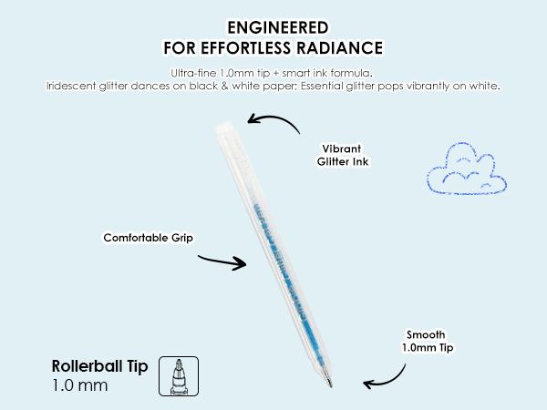 Grabie Capped Glitter Gel Ink Pen Set Of 42, HolidayHaul