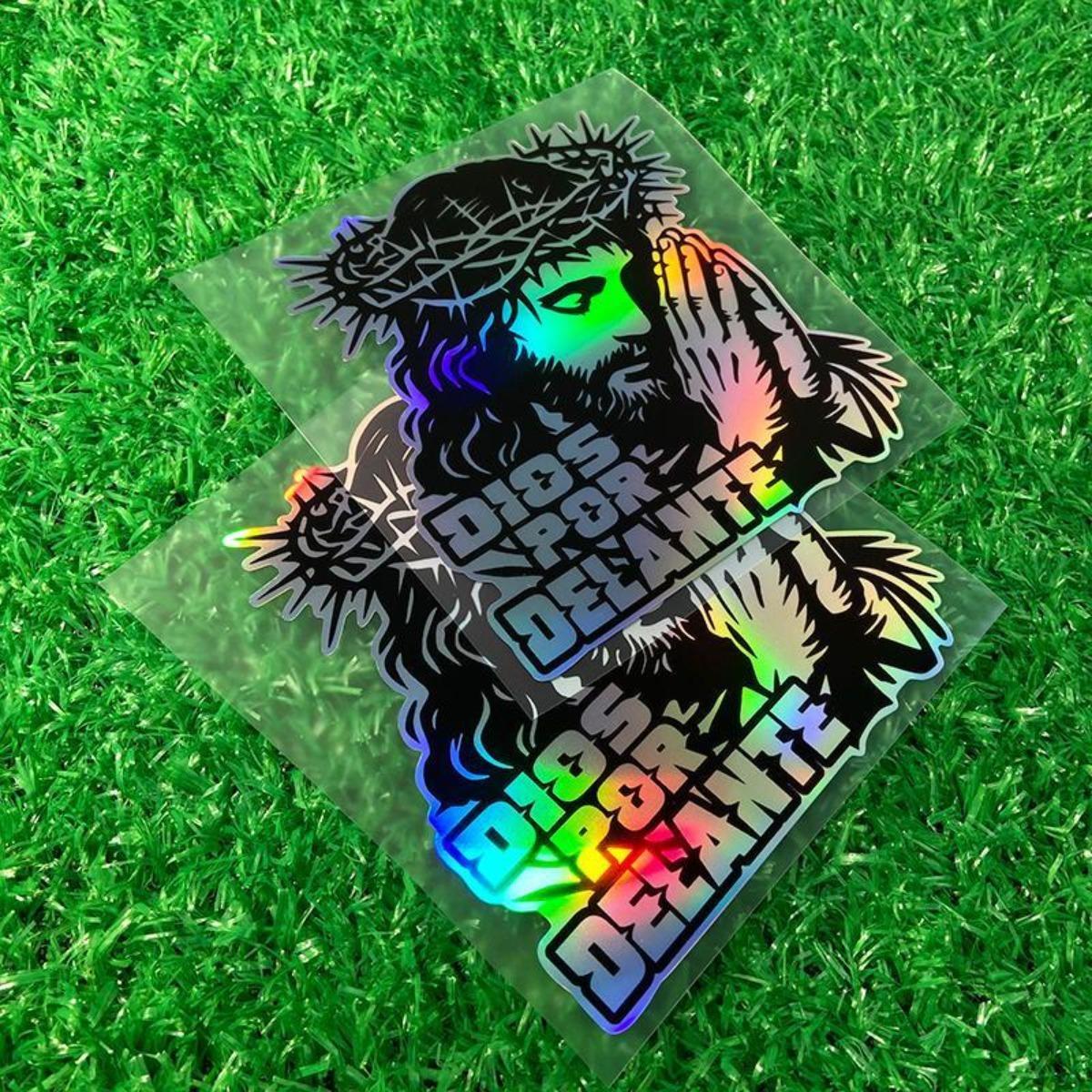 Jesus Pattern Car Sticker, Reflective Laser Waterproof Decal, Suitable for Motorcycle Fuel Tank, Moto Helmet Box, Car Window Bumper, Sticker For Cars