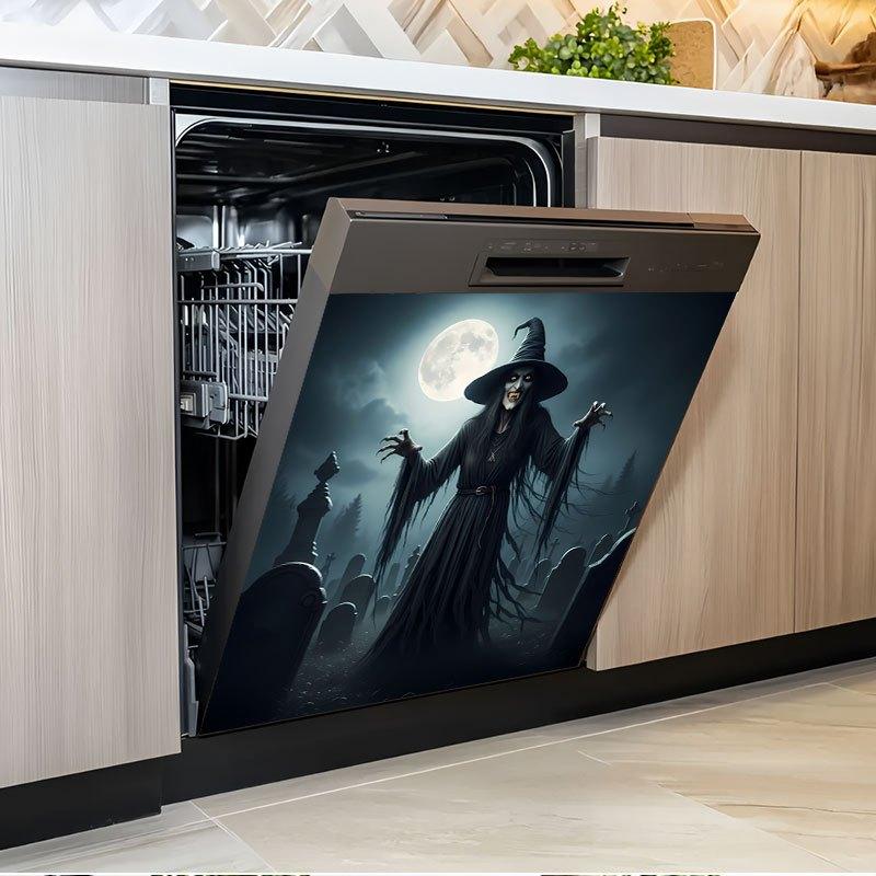 2Pc, 2D flat pattern stickers, ghost wizard pattern dishwasher decals are suitable for home dishwasher surfaces, washing machine surfaces, refrigerators, cabinets, room doors, bedrooms, kitchens, offices and other places