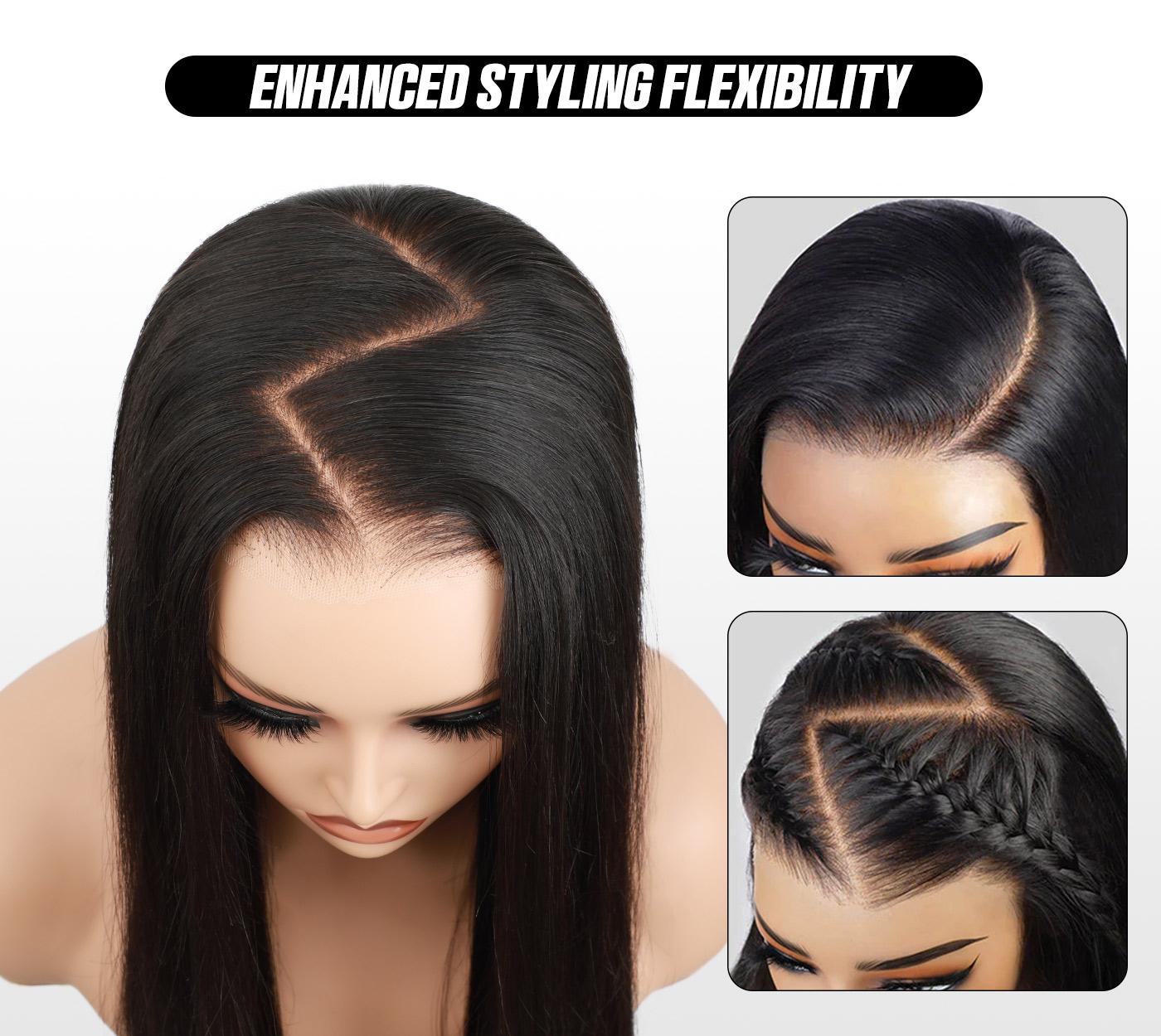 OQHAIR Highlight Bob Wigs Wear Go Glueless Wig 7x5 Pre Cut Lace Straight Bob Wigs 4/27 Colored Human Hair Wigs Preplucked Hairline Bleached Tiny Knots