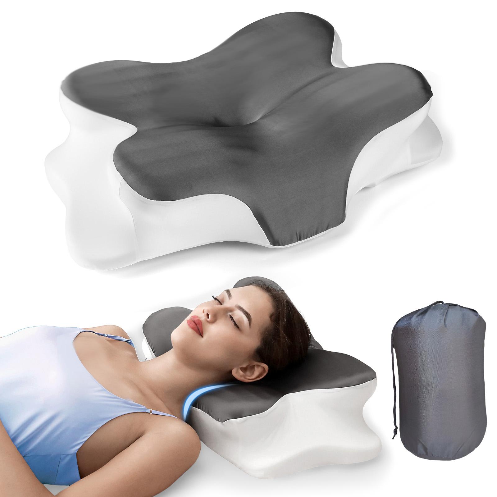 Butterfly-shaped neck pillow with storage bag, Orthopedic Memory Foam pillow with washable silk pillowcase, a perfect gift for birthdays, Valentine's Day, and Christmas, suitable for side, back, and stomach sleepers, home, travel, camping