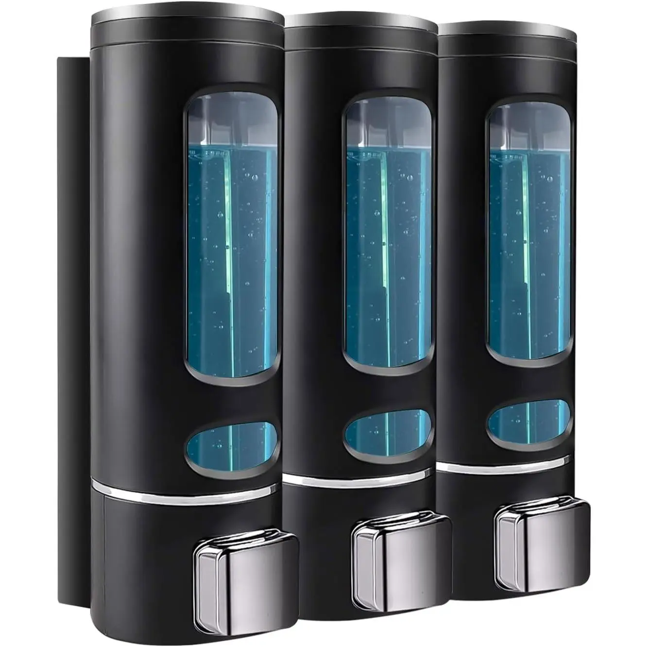 Shampoo and Conditioner Dispenser - 1200ML Wall-Mounted Shower Shampoo Dispenser 3 Chamber No Drill Body Wash Soap Dispenser for Shower, Bathroom, Hotel