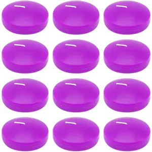 Set of 12  Colored Floating Candles, Large 3 Inch Unscented Pool Water Wax Candles for Vases, Centerpieces at Wedding, Party, Holiday - 10 Hour  Time
