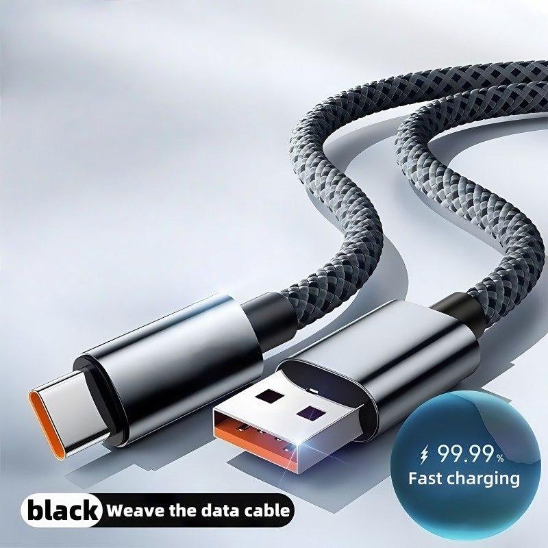 Super Fast Charging Data Cable, Durable, USB to Type-C Interface, Compatible with Samsung S23/s22/s21, Xiaomi Mi 12 Pro/k50/k60, Huawei P40/p60, Oppo
