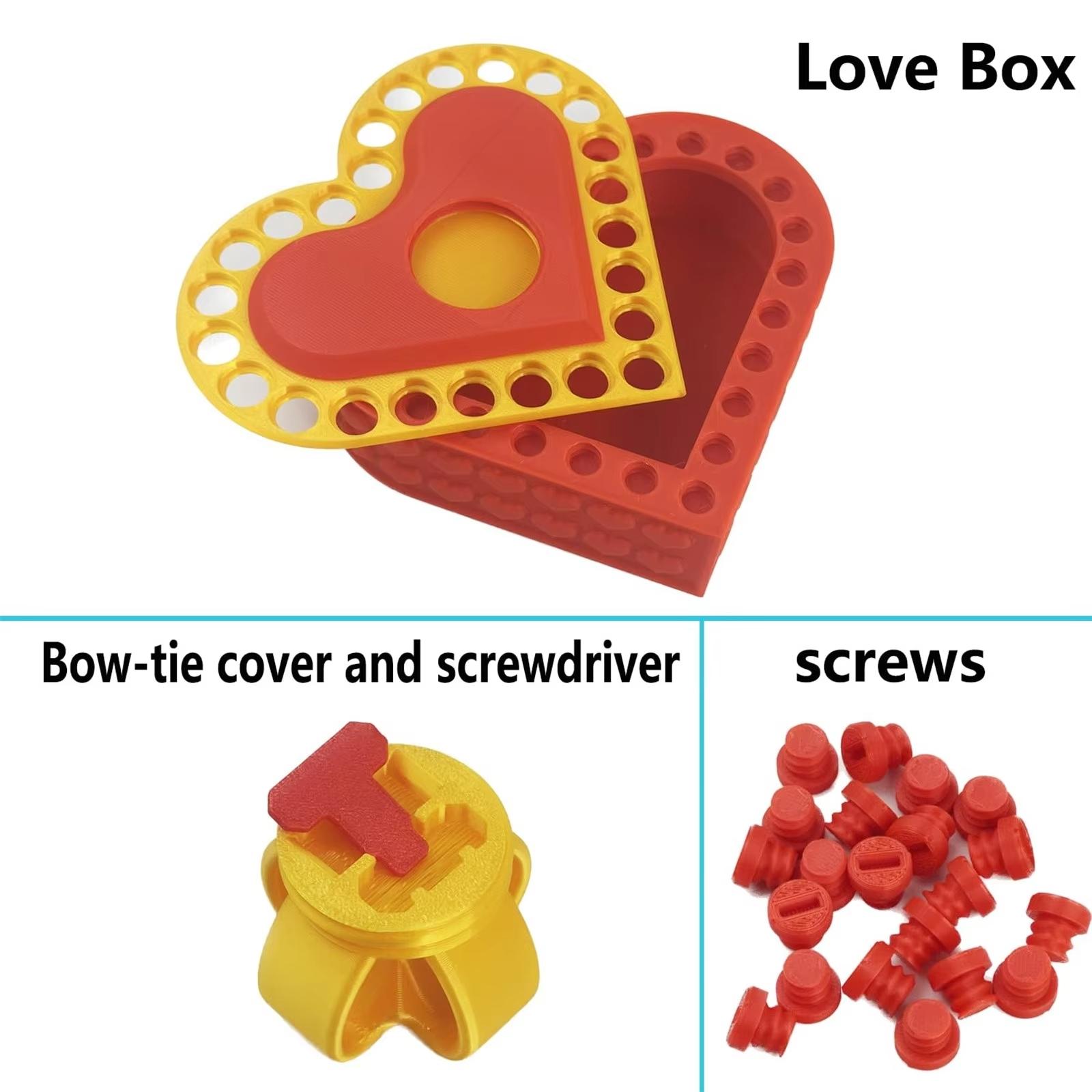 3D Printed Heart-Shaped Gift Storage Box, Annoying Screw-On Gift Box, Box Puzzle Toy, Funny Prank Screw Box, Colorful And Exquisite Miscellaneous Storage Box, Valentine's Day and Mother's Day gifts