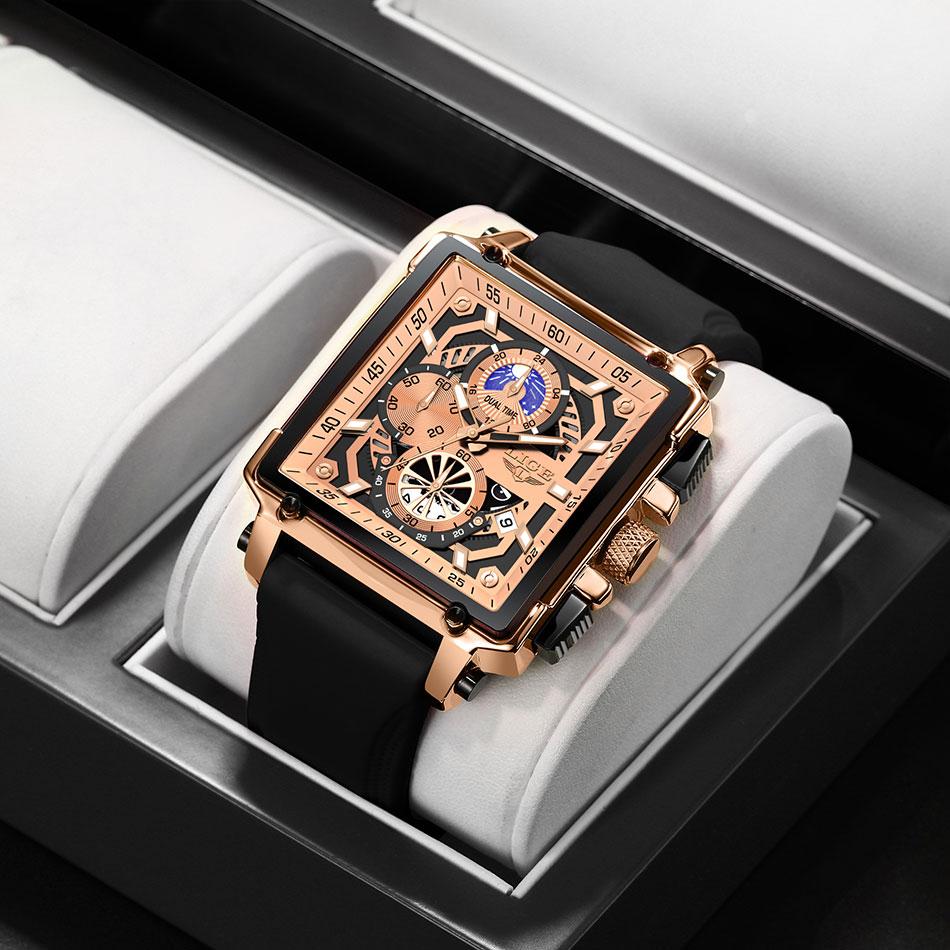 Business Fashion Square Dial Quartz Watch, Fashion Waterproo Luminous Watch for Party, Daily Clothing Decor, Trendy All-match