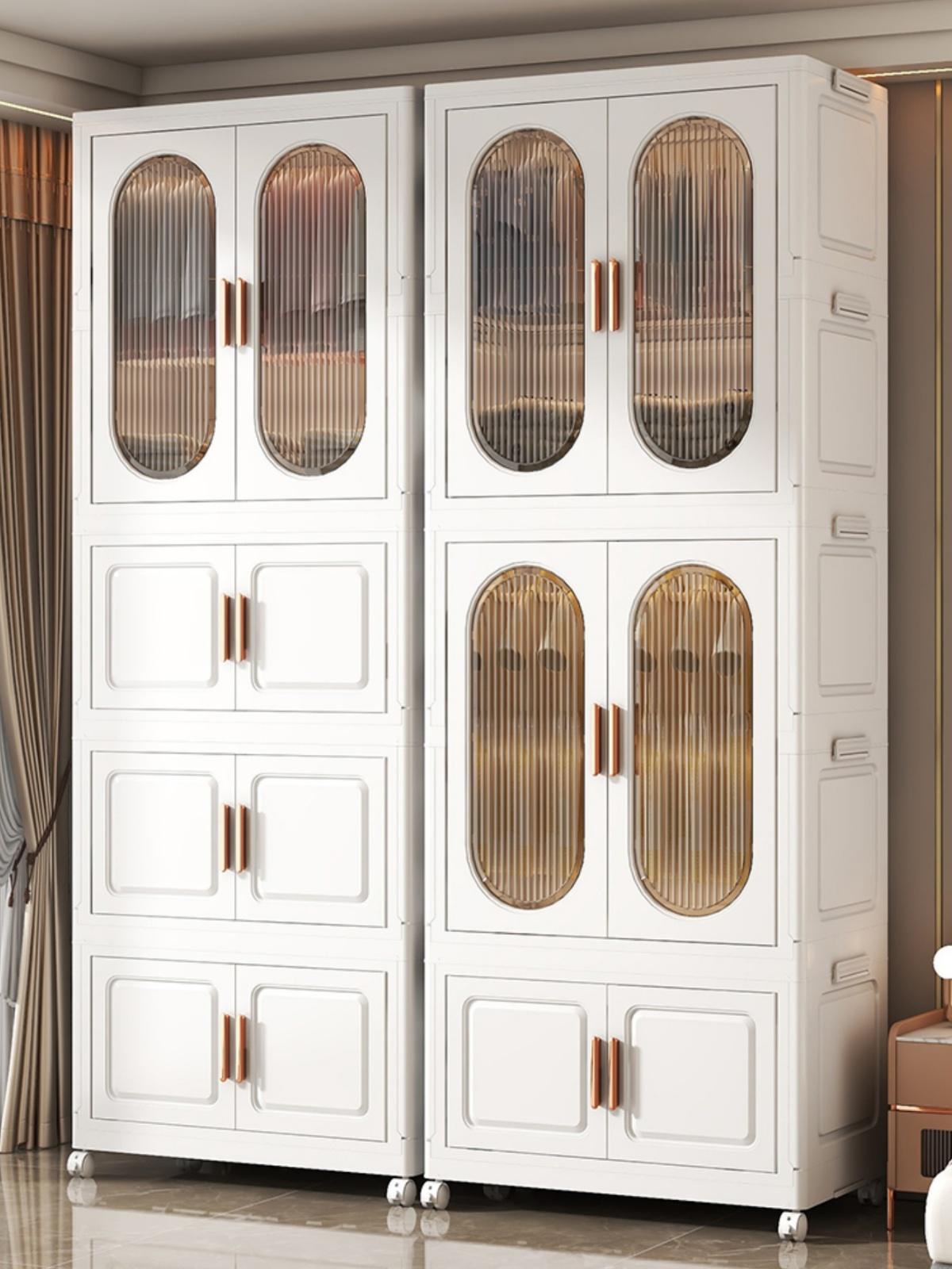 Collapsible Storage Closet - Multi-Functional Portable Wardrobe with Hanging Rod, Large Capacity Clothes Organizer for Dorm & Rental Apartments, Quick Setup Mobile Closet System, cabinet hanger