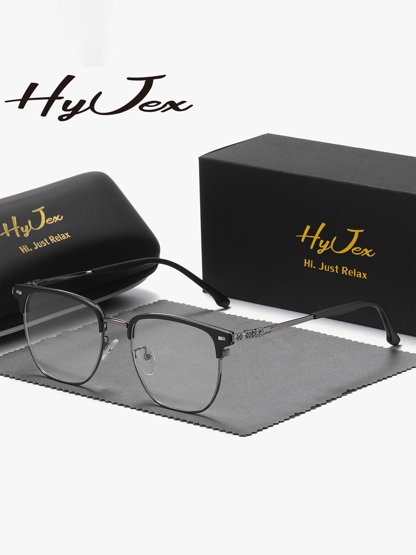 HyJex 1 Piece Unisex Full Frame With Wharp Lines Plaon Glasses Show Intellect Square Frame Plaon Glasses