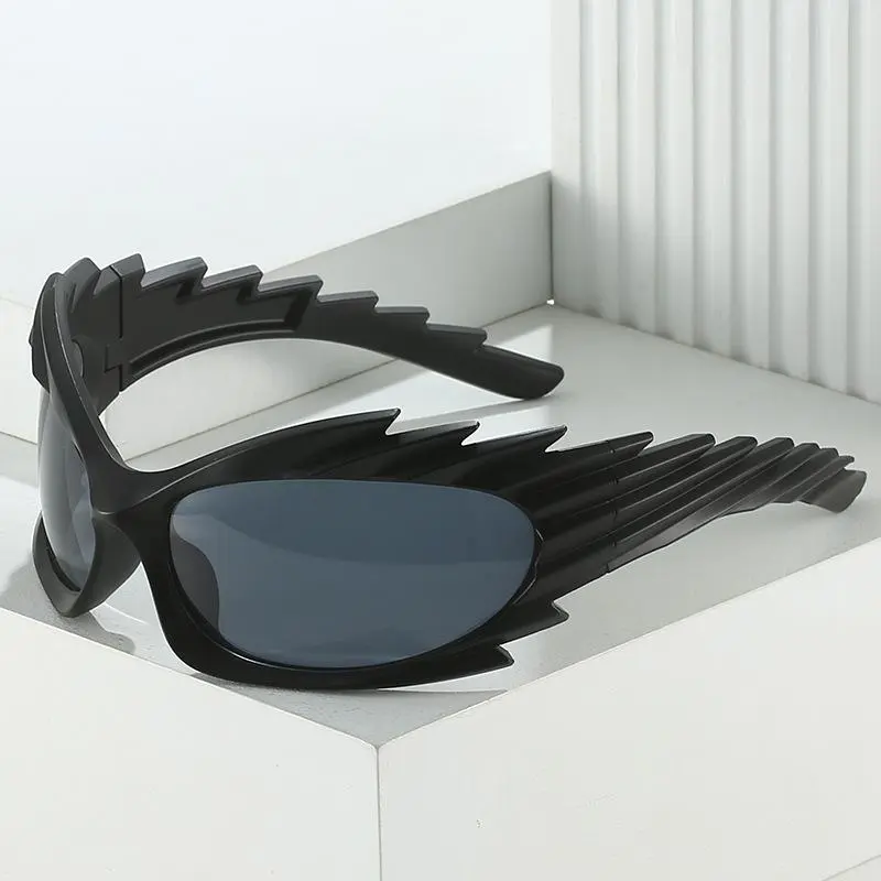 Unisex Y2K Hedgehog Shape Cat-Eye Sports Sunglasses - Western Style, Retro Silhouette, Comfortable Frame, Novelty Outdoor Wear for Photoshoots, 1 Size Sports Eyewear