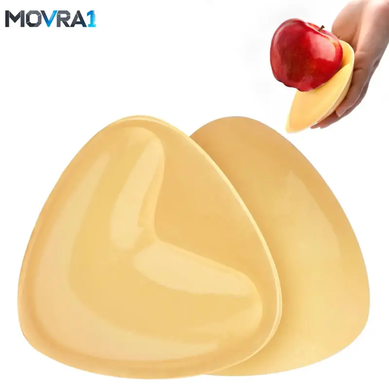 MOVRA1 Self-Adhesive Bra Pads, Removable Chest Padding, Triangle Silicone Breast Enhancer Pads, Thick Small-Chest Enhancer Breast Inserts Clothing