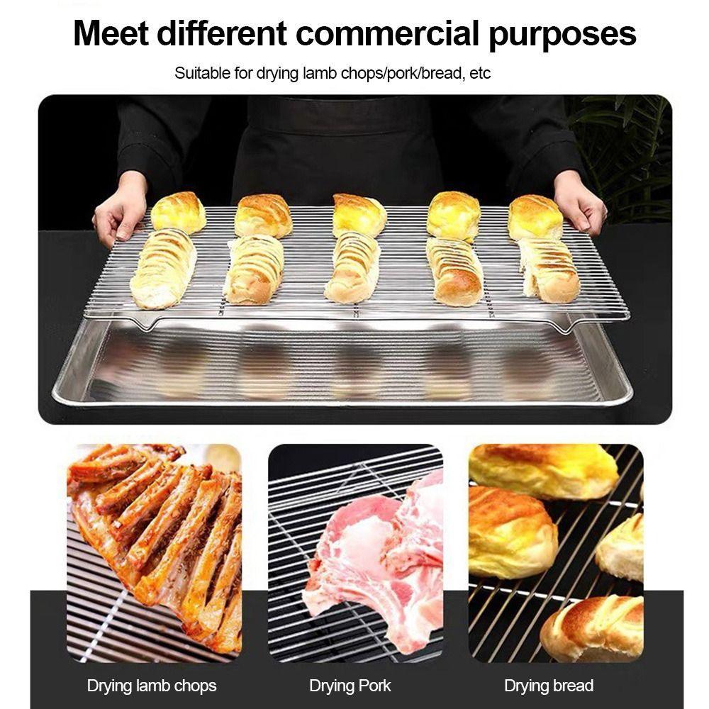 New Stainless Steel Cooling Rack Non-stick Silver BBQ Tray Barbecue Cooking Mesh Shelf