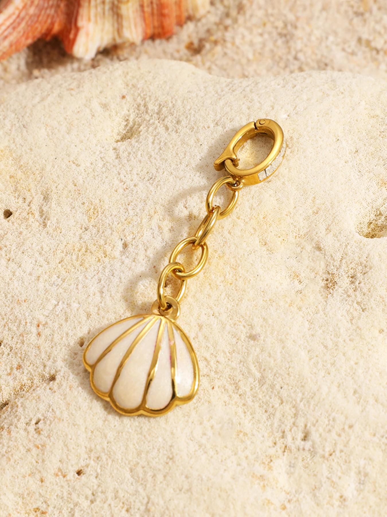 Stainless Steel Bikini Pendant Ocean Series Shell Starfish Flower Oil-Dipped Waterproof Necklace Charm Jewelry