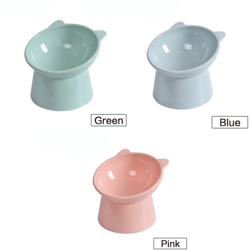 Elevated Tilted Ceramic Cat Bowl, Non-Slip Pet Bowl with Detachable Stand, Neck-Protecting Slanted Design, Anti-Choke & Anti-Spill, Food-Grade Safe & Durable, Ideal for Cats, Dogs, Kittens, Puppies, Rabbits, Indoor, Outdoor & Travel Use