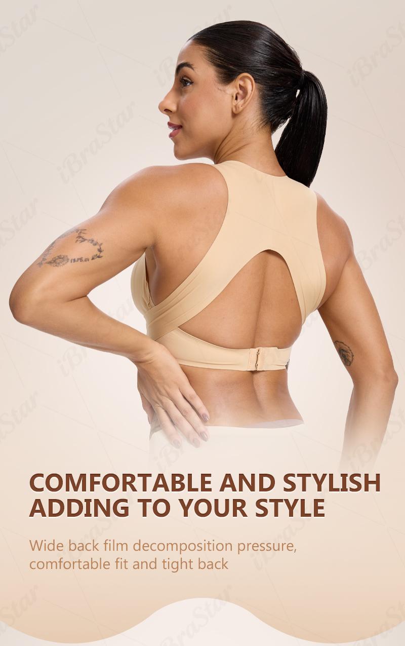 【Postural correction】Gym Clothes,Soft Breathable Non-removable Moulded Cups Bra for Women,Yoga Gym Activewear,Yoga Wear Fitness,Sportswear, Workout Bras for Daily Wear, Fitness Training Clothes Beige Wireless Full Coverage Bra clothes