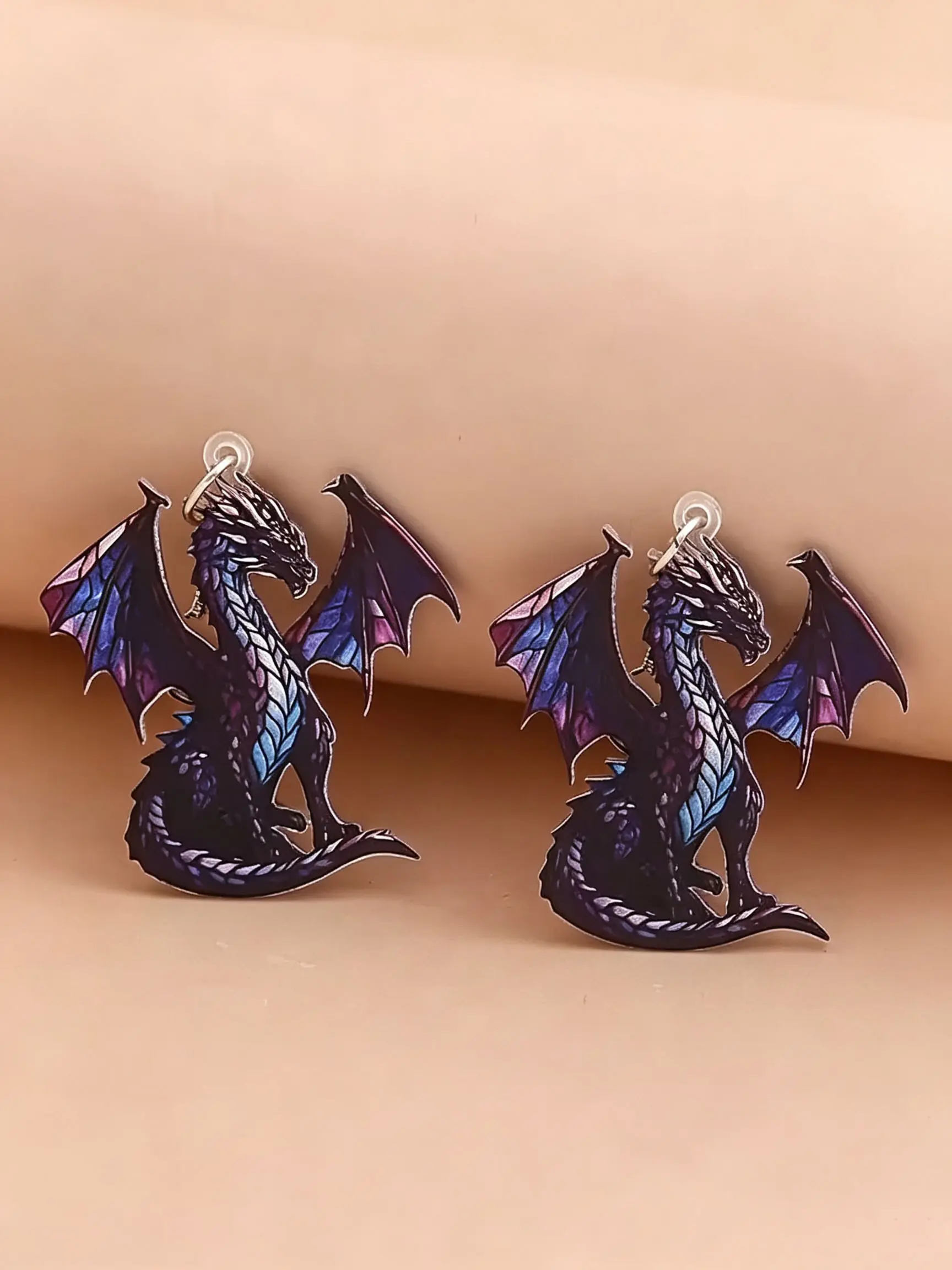 Unique Fantasy Style Dragon Hook Earrings, Bold and Cool Atmosphere Accessories, Trendy and Stylish Ear Hooks for Fashion Lovers, Flying Dragon