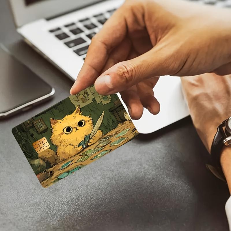 Cute Cat Bank Card Credit Card Debit Card Transportation Card Room Key Card Skin Sticker, Debit Card Sleeve, Decorative Sticker, Fun Card Skin, Durable Sticker, High-Quality Decal, Sticker, Cat Lover, Fashion Enthusiast