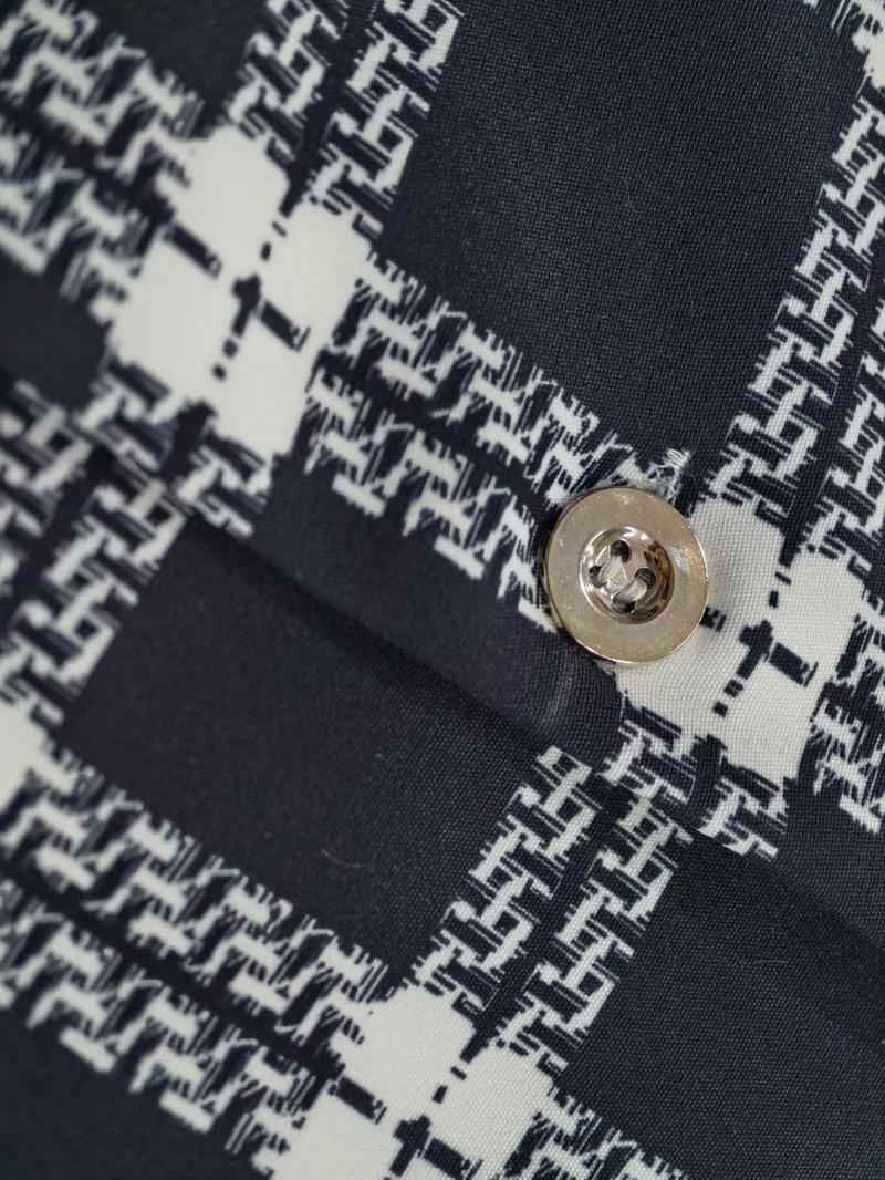 Women's Textured Plaid Blazer Jacket, Pure Long Sleeve, Metal Buckle Waistband, Vintage Style, Casual Office Wear