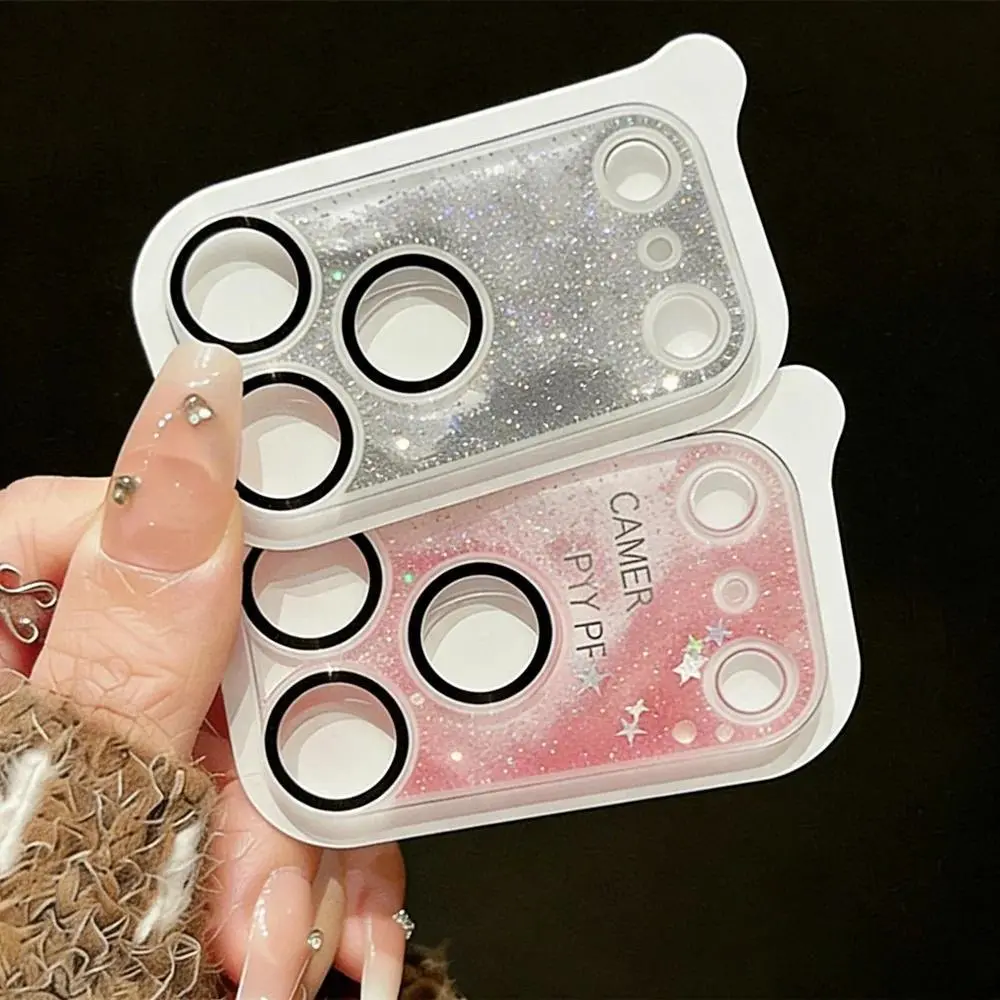 Quicksand Bling Glitter Stars Camera Lens Glass Case For iPhone 17 Pro Max 17 Pro Camera Lens Screen Protector Lens Cover