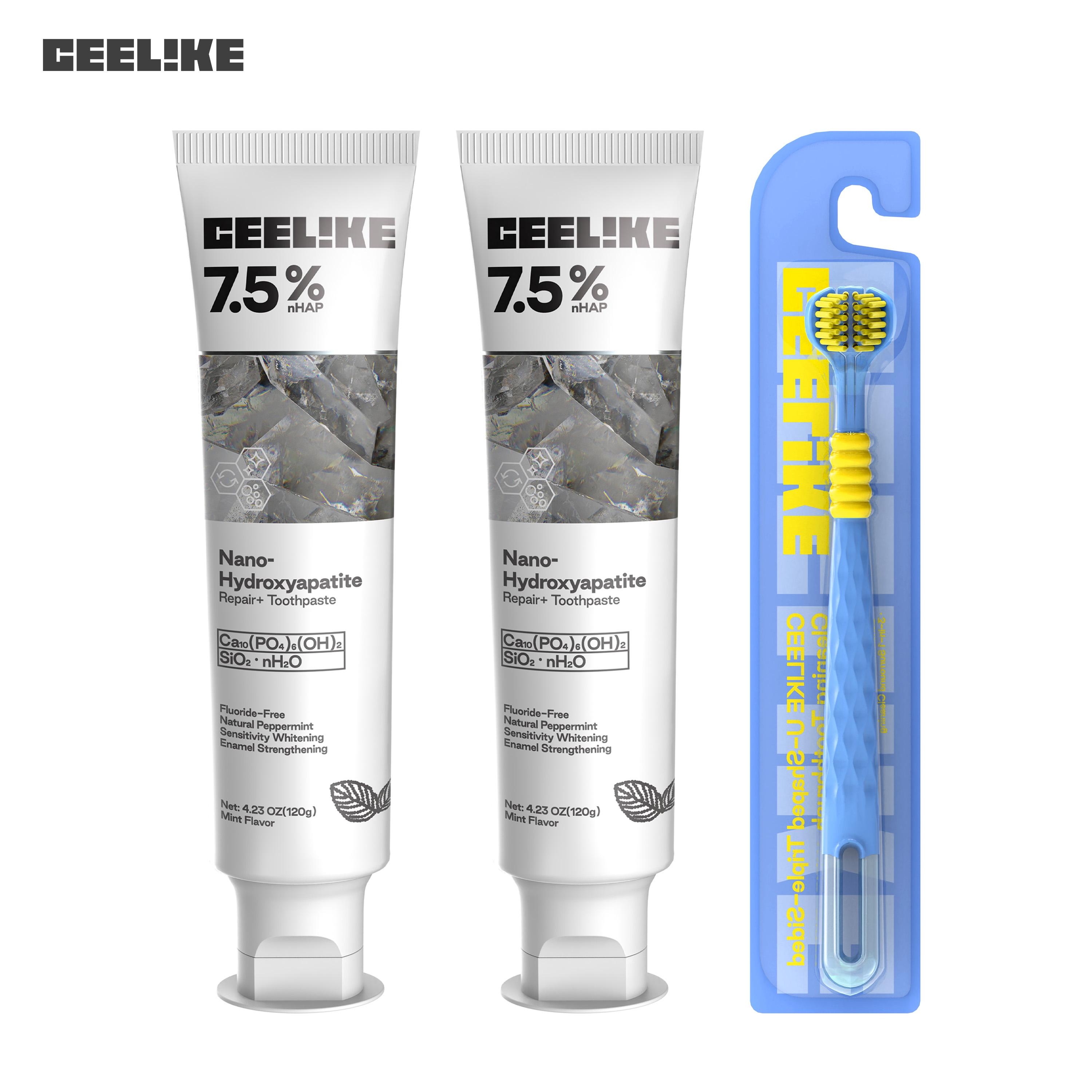 CEELIKE 3-Sided Toothbrush + 2 Toothpaste Set – 360° All-Around Cleaning, Gentle Care, Ideal for Daily Oral Care, Travel-Friendly Design, Available in Multiple Combinations.