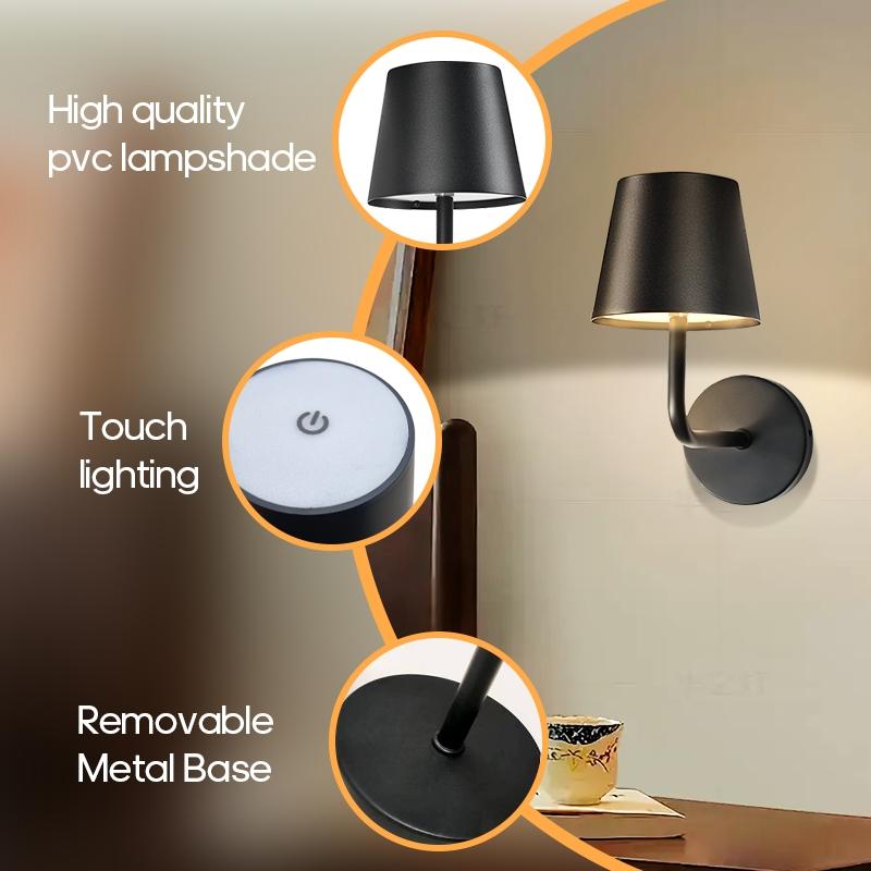 Smart LED Wall Light, USB Rechargeable, Touch Remote Dimmable, Timer Function, Bedroom Mirror Living Room Decor, Modern Mood Lighting, Decorative Wall Light, 2pc/1pc