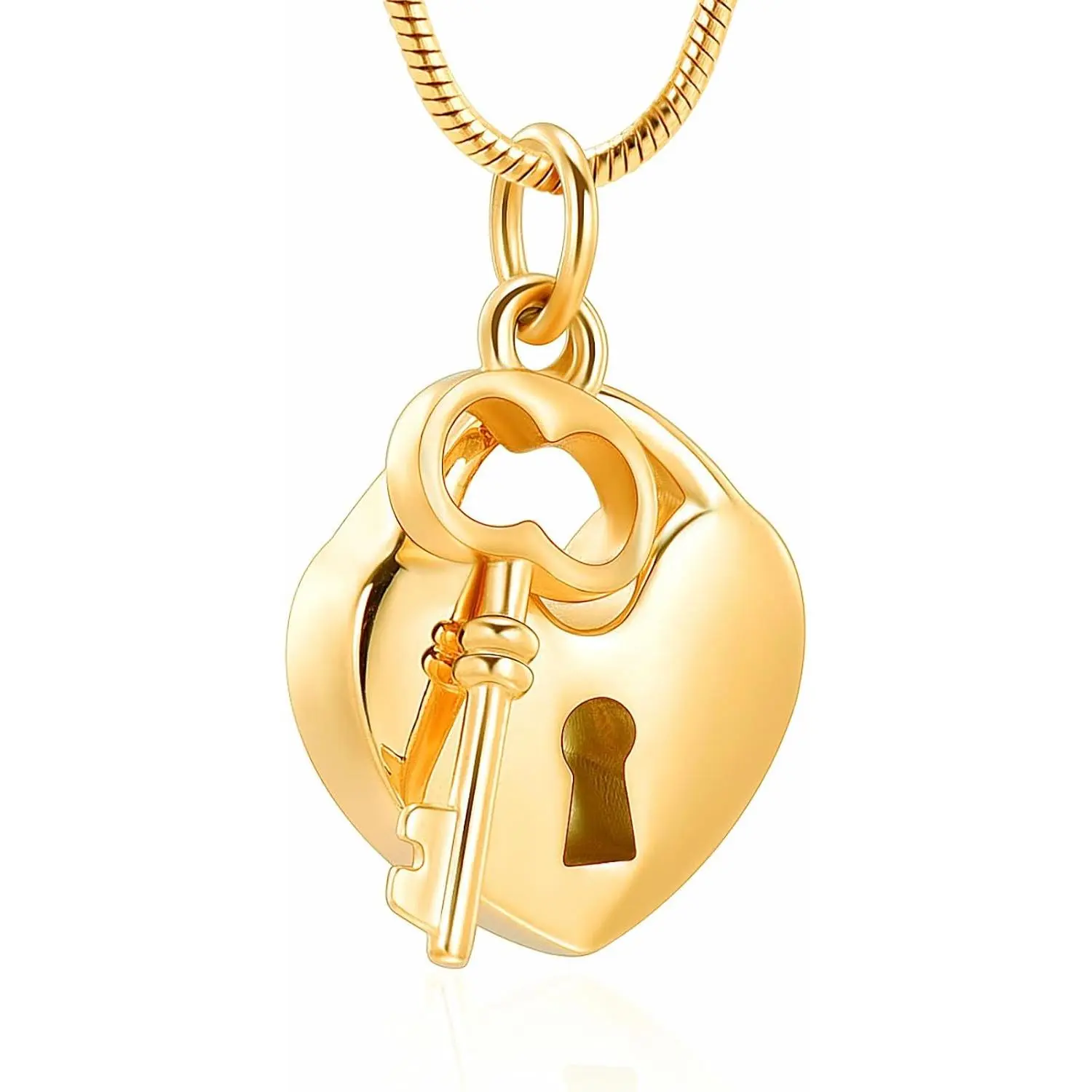 Padlock Heart Urn Necklace for Ashes Cremation  for Women Stainless Steel Key with Lock Pendant Memorial Necklaces Ash Holder for Human Pets   for Loved Ones with Fill Tool