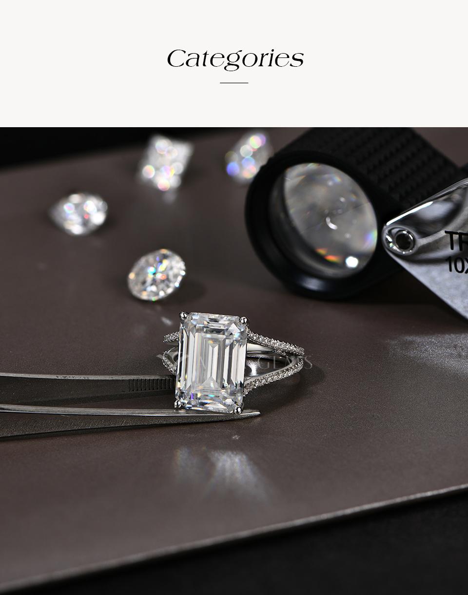 10CT D VVS1 Color Shining Synthetic Moissanite Ring for Women Engagement Wedding Party  Gift  Fine Jewelry R177