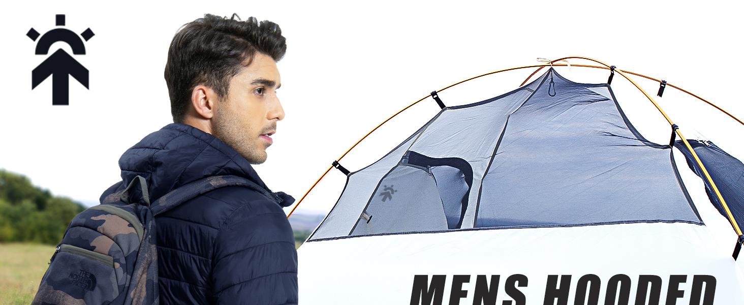 Pioneer Camp Mens Lightweight Packable Outdoor Puffer Jacket Hooded Insulated Thermal Puffy Winter Heated Jackets for Running Travle Casual  Alternative Breathable Bubble Cotton Elastic Menswear Outdoor Coat