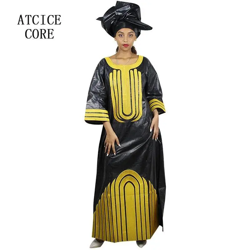 African Attire For Women Bazin Riche Embroidery Plus Size Elegant Party Church Dress
