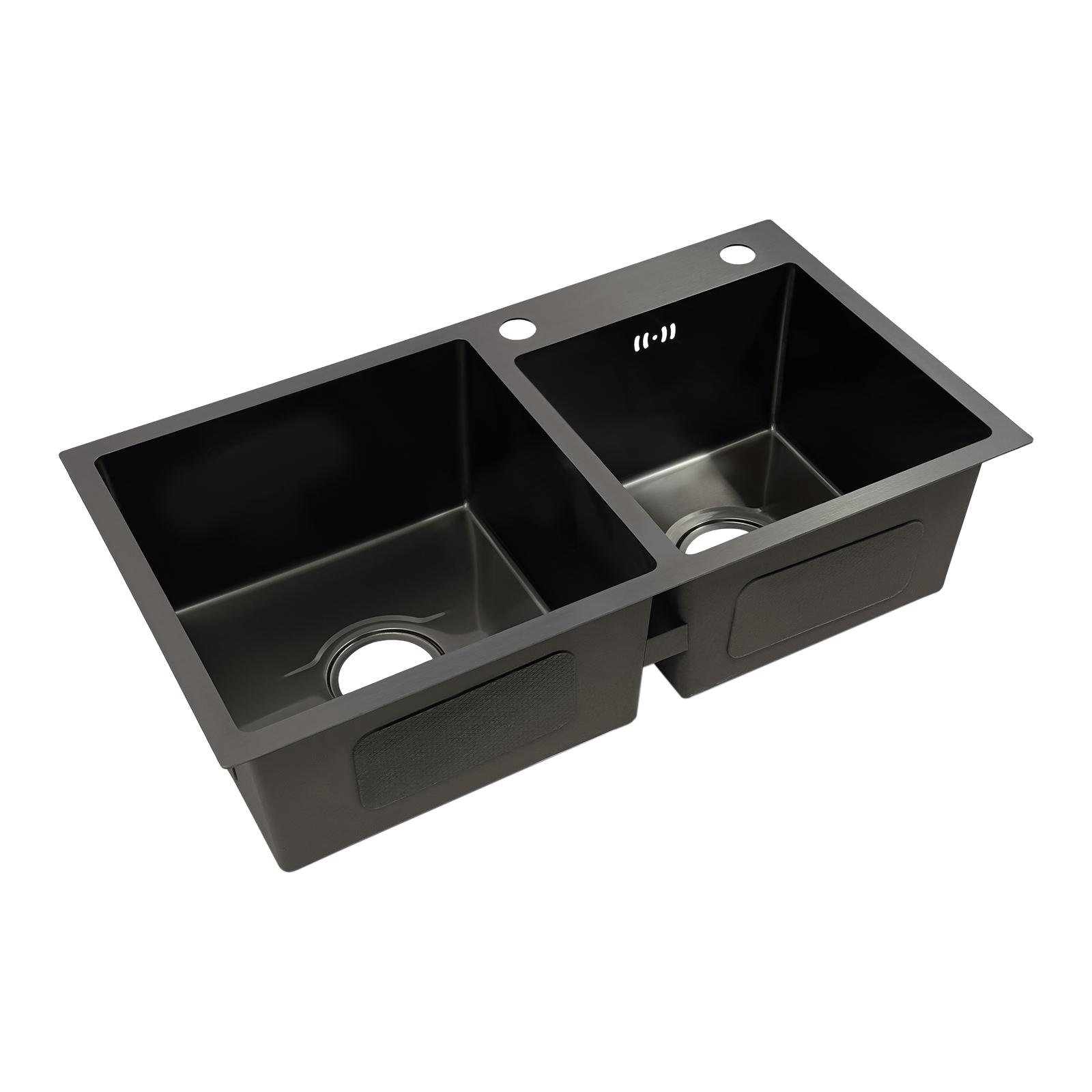 Laundry Utility Sink with Cabinet & Pull-Down Faucet Freestanding Stainless Steel Utility Sinks with 2 Doors Deluxe Bouble Kitchen Sink Wash Station Tub for Laundry & Kitchen, Bathroom(Black) Laundry Utility Sink with Cabinet & Pull-Down Faucet Freestanding Stainless Steel Utility Sinks with 2 Doors Deluxe Bouble Kitchen Sink Wash Station Tub for Laundry & Kitchen, Bathroom(Black)