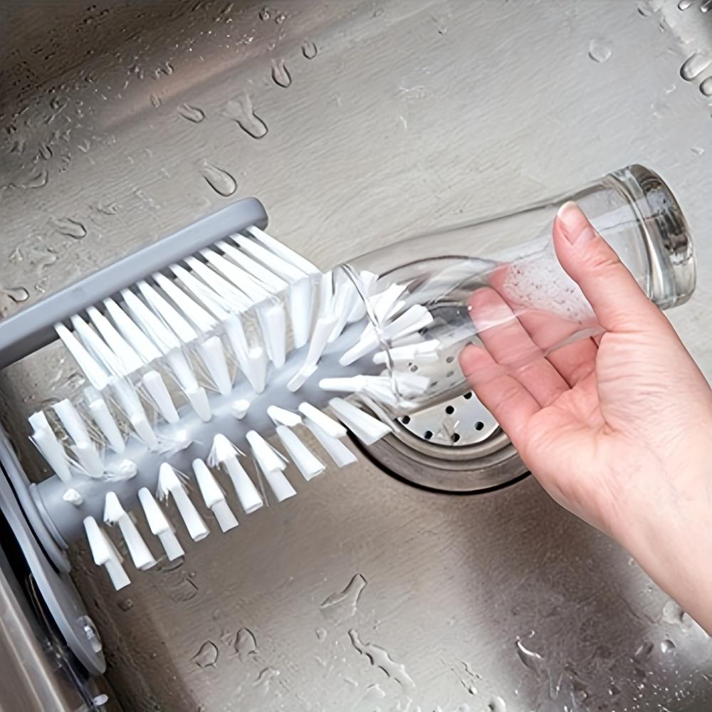 2pcs Wall-Mounted Cup Cleaning Brush, Multi-Functional and Practical Cleaning Brush, Cleaner, Suitable for Kitchen Sinks and Washbasins, Rotatable Cup Cleaning Brush for Washing Cups, Bottle Washer