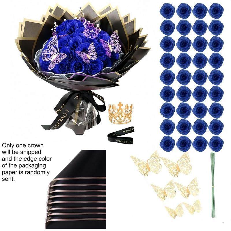 🌹Valentine's Flash Rose Bouquet Making Kit, 36pcs Artificial Roses, Decorative Artificial Flower, DIY Handmade Decorative Ornament, Home Room Decor, Romantic Gift for Weddings, Anniversaries