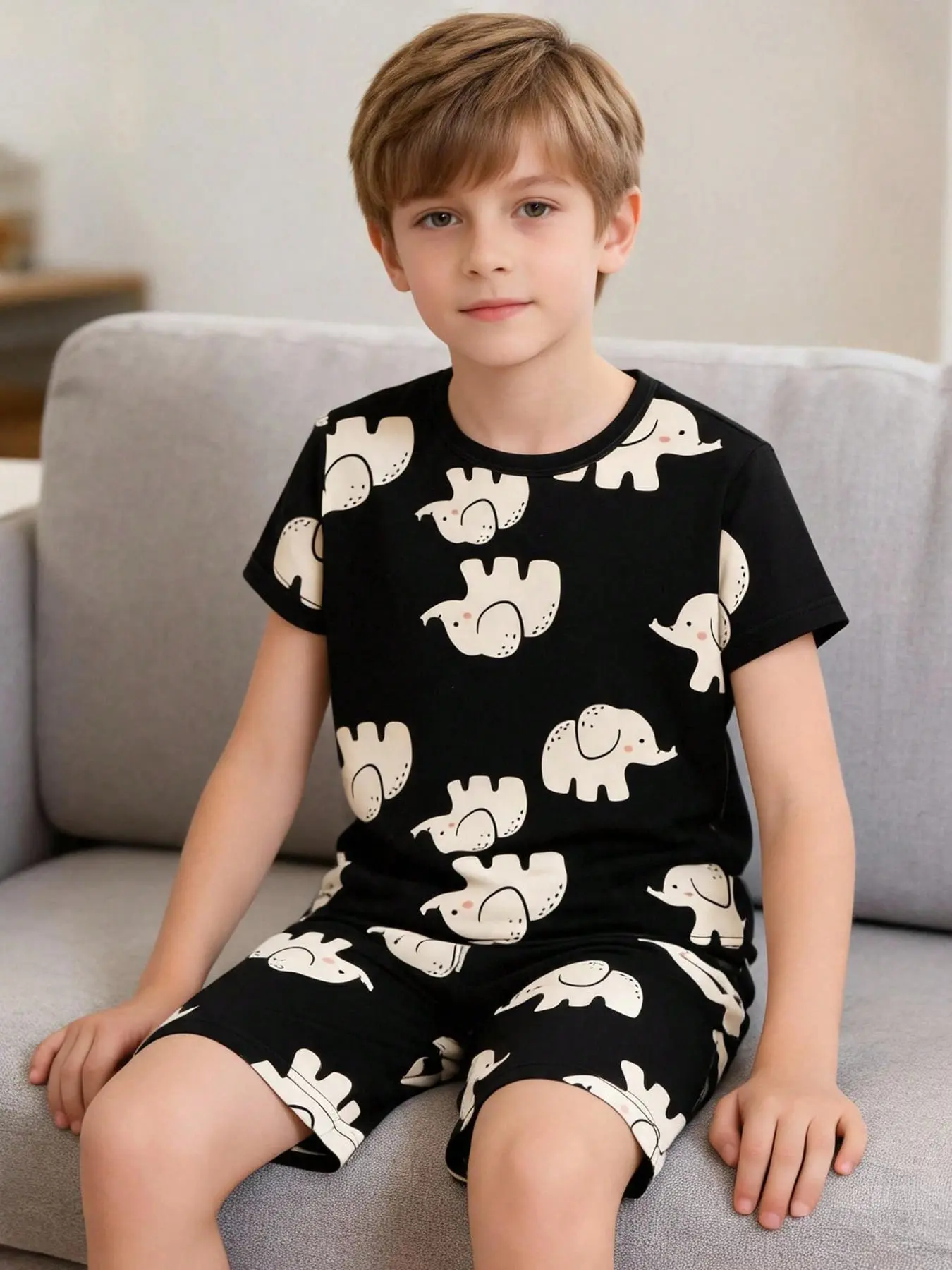 Black Elephant Set (Short Sleeve & Shorts)