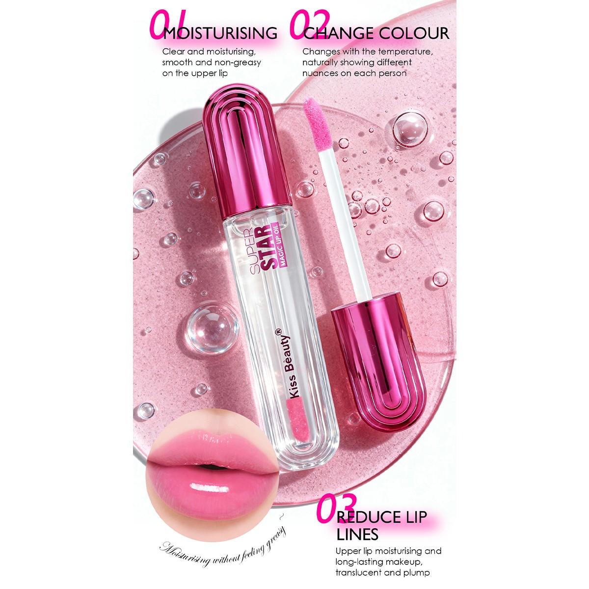 1pc Color-Changing Lip Gloss, Long-Lasting Waterproof Lip Oil, Moisturizing Lipstick, Perfect for All Light Skin Tones, Valentine's Day Gift