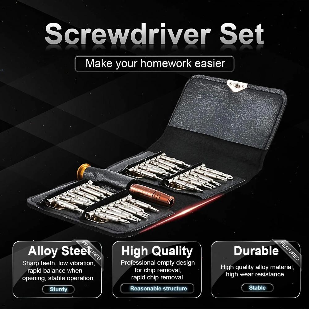 25-in-1 Precision Screwdriver Set: Multifunction Electronic Repair Tool for Phone, Computer, Watch, Gadgets. Interchangeable Bits, Replaceable Screwdriver Bits, Anti-Slip Handle, Portable Design for Home DIY & Professional Use.