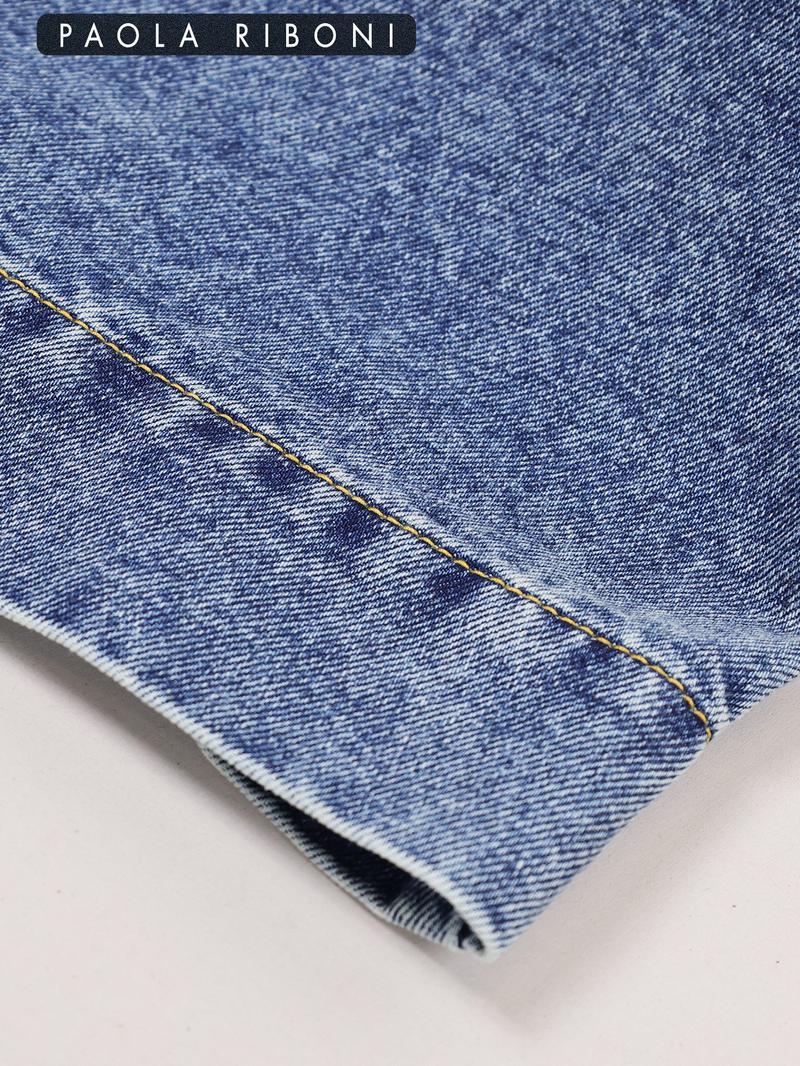 Women's  Ombre Print Denim Dress, Casual Fashion  Short Dress for Summer, Women's Dress for Daily Wear