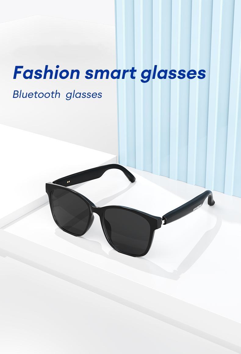 HYUNDAI C8 Wearable Smart Glasses, Bluetooth-Compatible Earbud Headphone for Music & Calls, Durable Electronic Audio Glasses, Creative Sports Headset