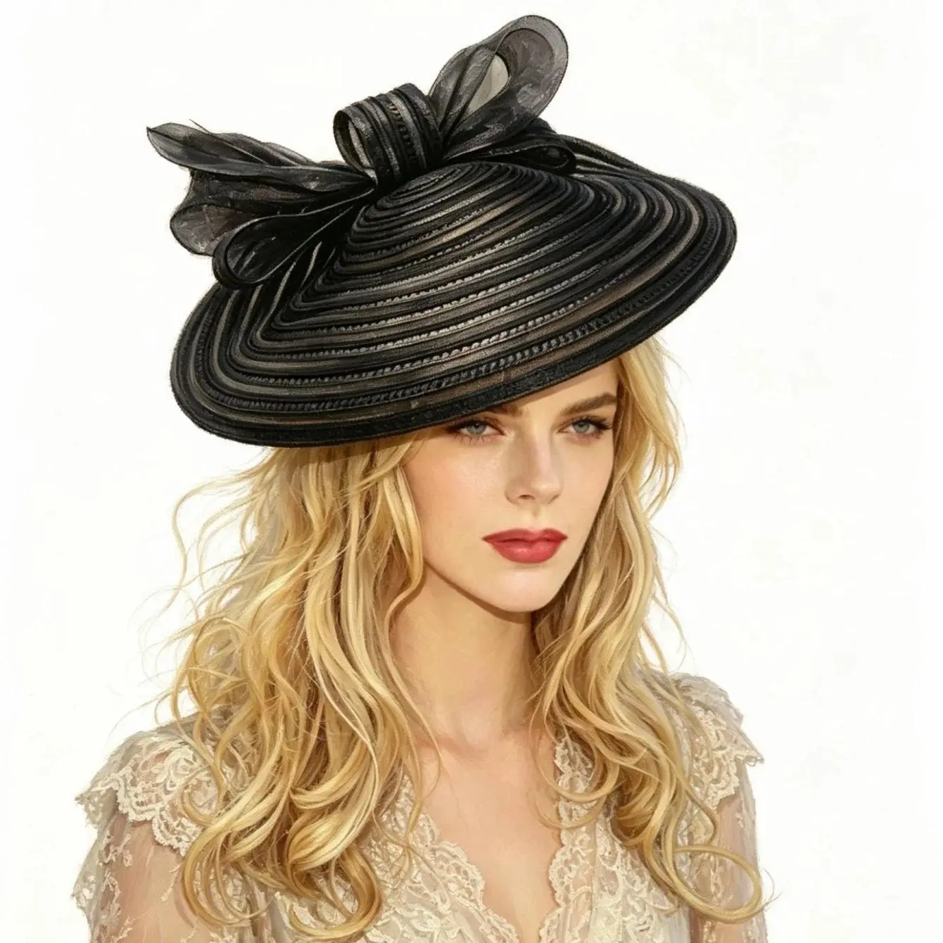 2026 New Fascinator Fancy Hair Accessories Bow Feather, Kentucky Derby Hats Tea Party Cocktail Hat Wedding Racing Headdress Hat