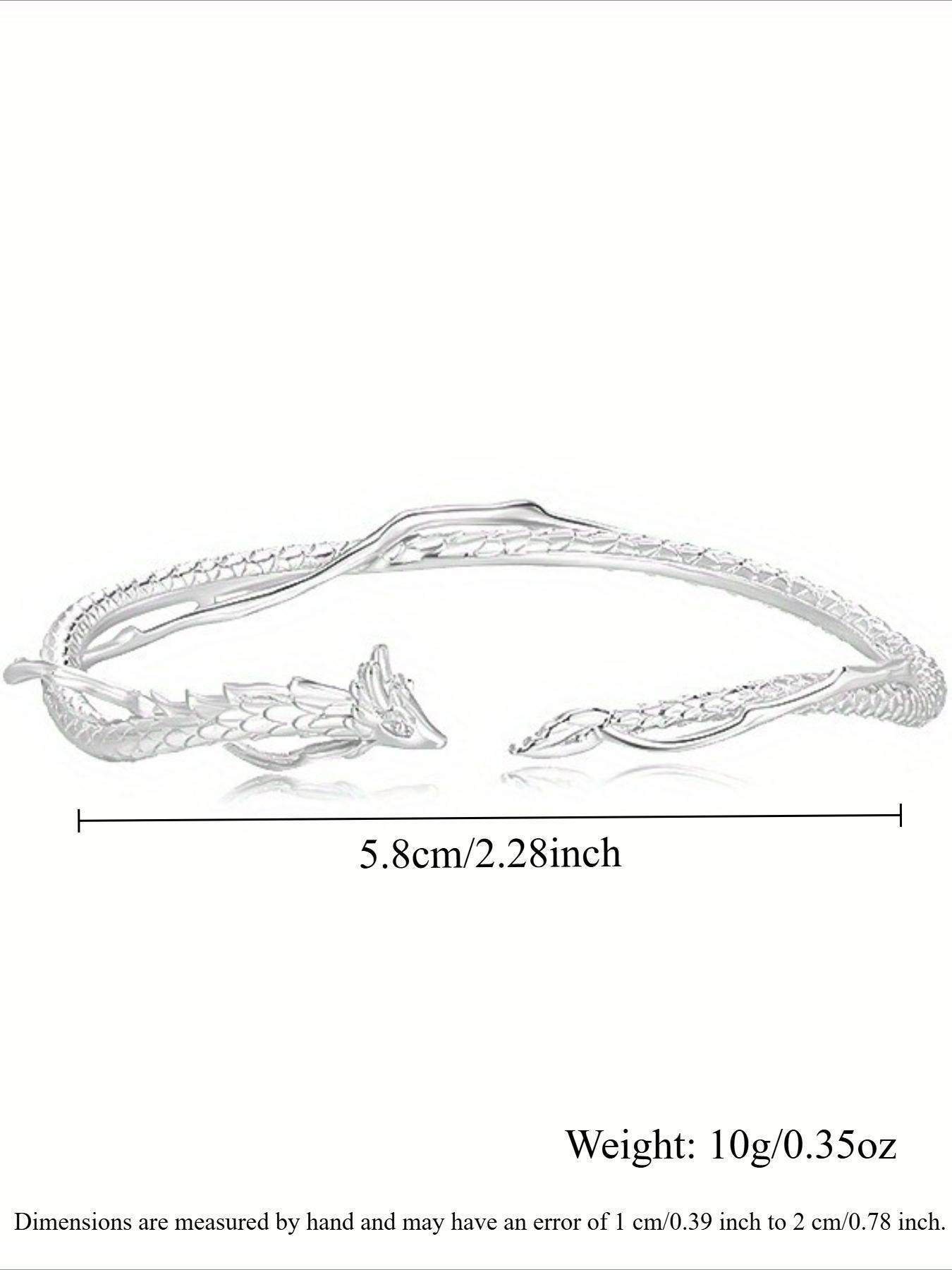 Vintage Dragon Design Adjustable Open Bracelet, Creative and Unique Women's Daily Commute Accessory, Versatile Fashion Jewelry