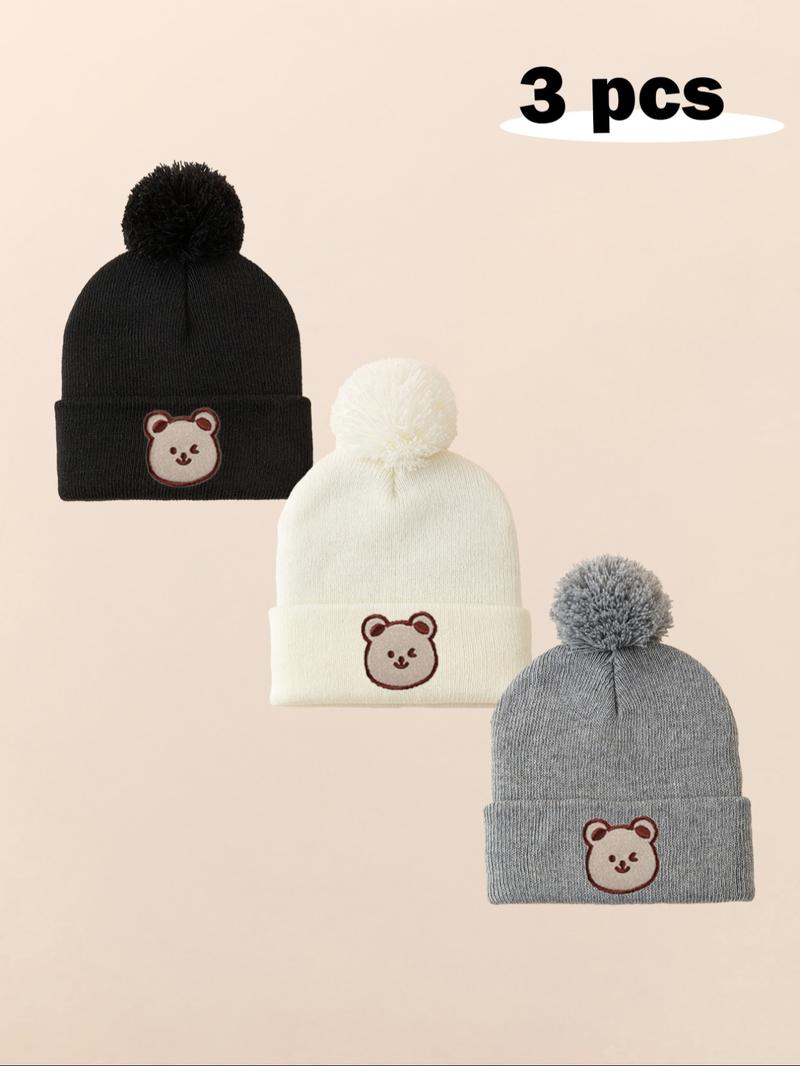 Knitted Hat for Newborns & Toddlers, Warm Winter Beanie for Outdoor Use, Casual Style Daily Commute Cap, Suitable for Fall & Winter, Bonnet