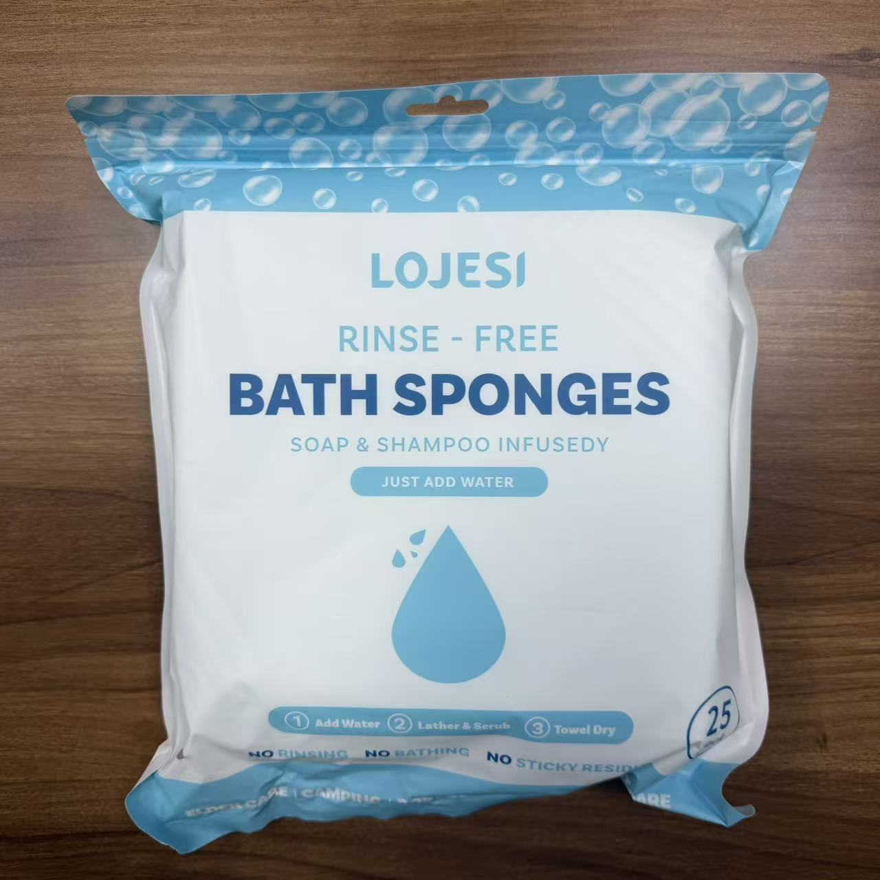 No-rinse Bath & Shave Wipes - Containing Soap & Shampoo - Hypoallergenic & pH Balanced - Suitable for Post-Op, Seniors, Fitness, Camping, Travel - Just Wet, Lather, and Dry - Post Surgery Wipes